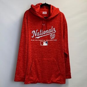 Washington Nationals MLB Authentic Collection Majestic Red Men’s Hoodie Size XL